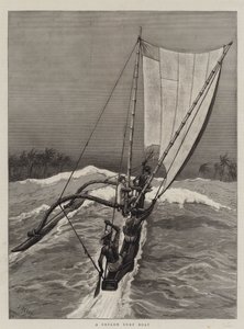 Un bote de surf en Ceilán